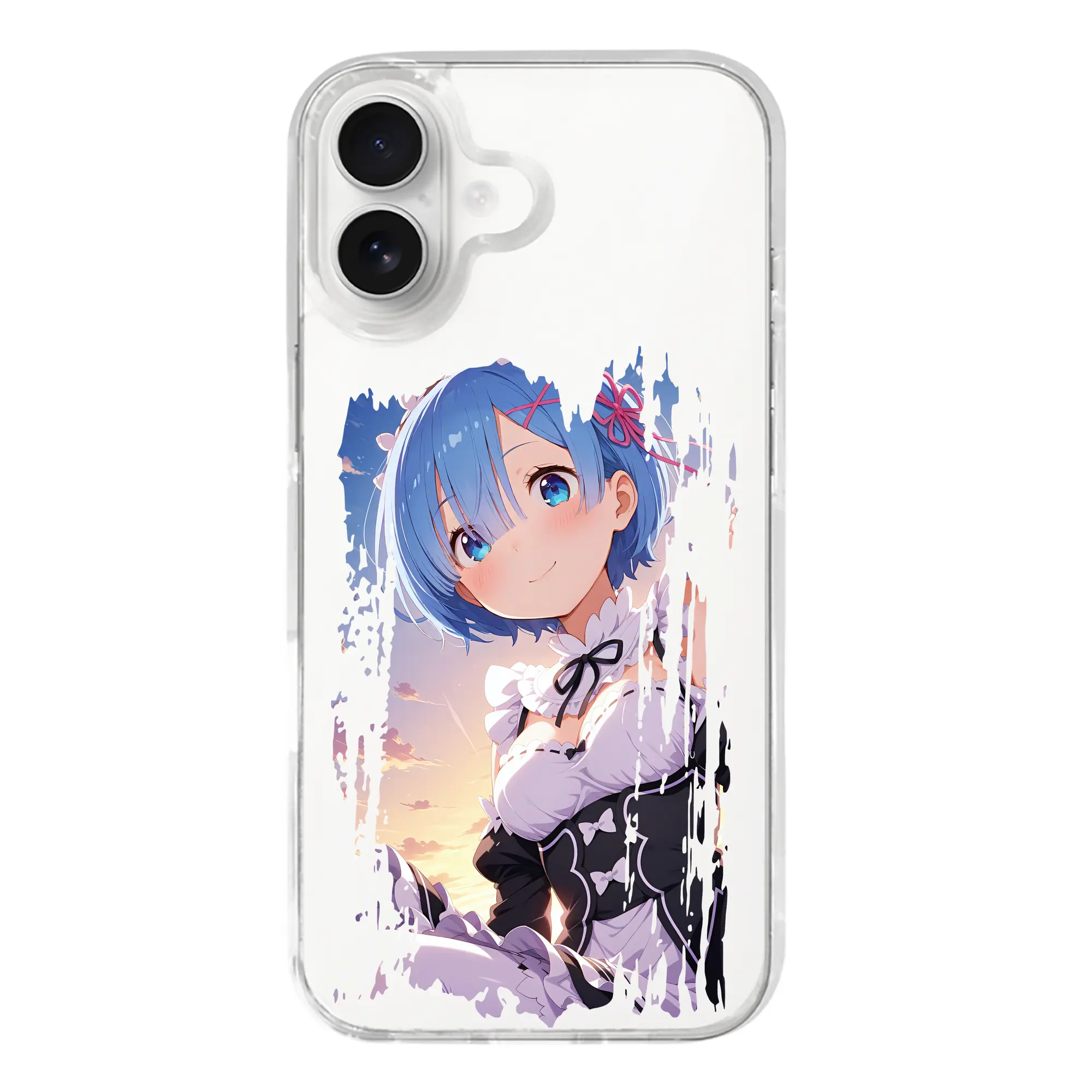 リゼロ グッズ レム - iPhone 17シリーズ 透明スマホケース – 薄型・耐衝撃・精密フィット保護カバー